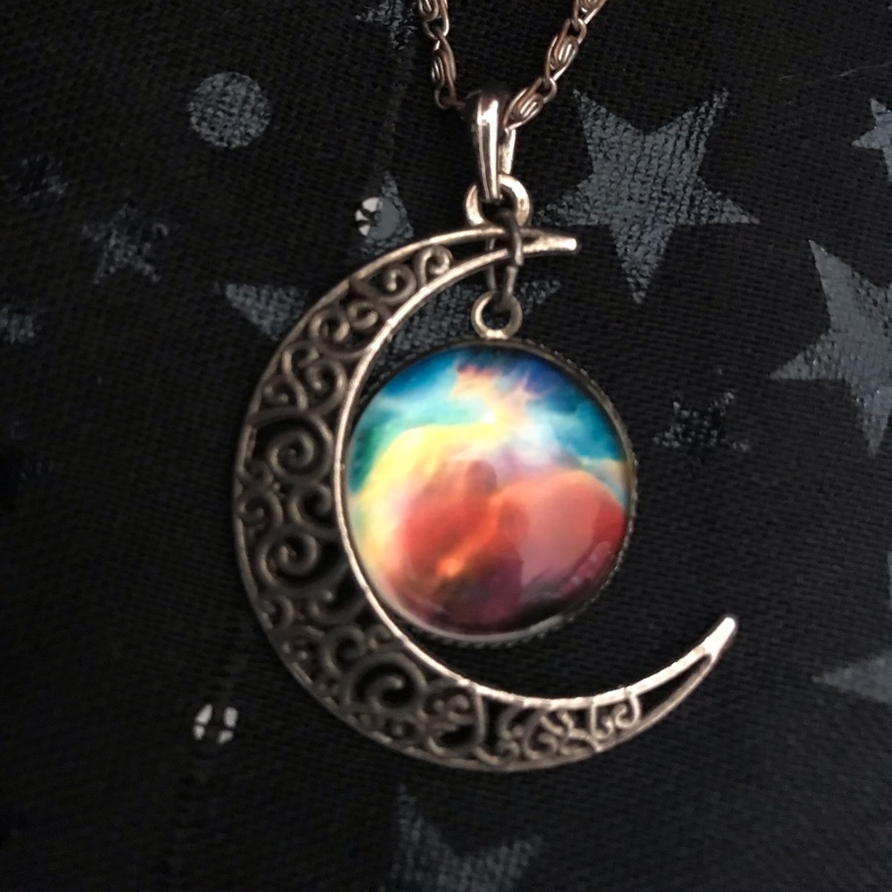 Crescent moon necklace 🌜💫